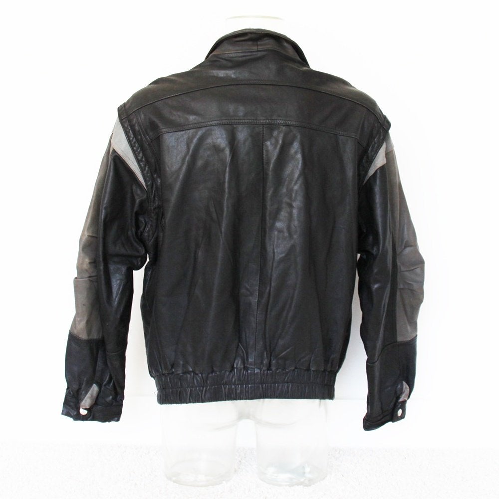 Belle veste en cuir lisse vintage pour hommes 281 (XL) €70,-, Taille 56/58 (XL), Vintage, Comme neuf, Noir