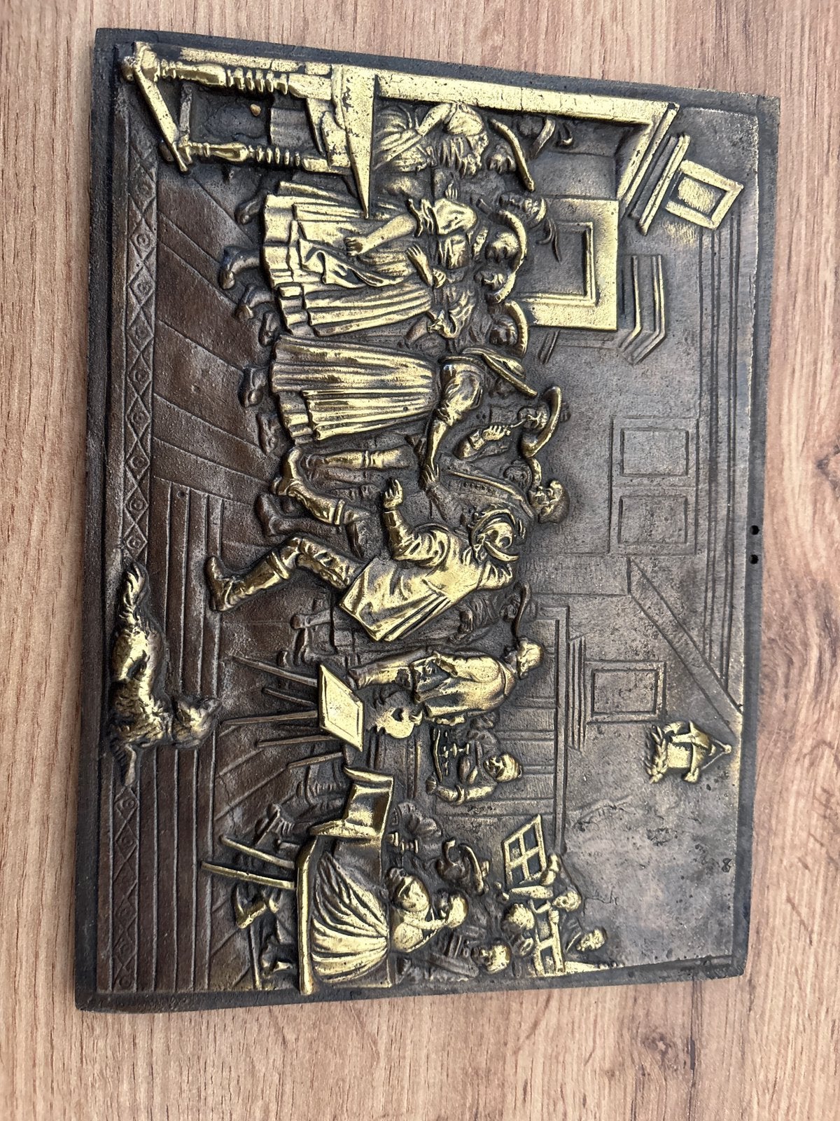 Plaque en Bronze Massif – Signée A. COECKE GENT, Enlèvement ou Envoi