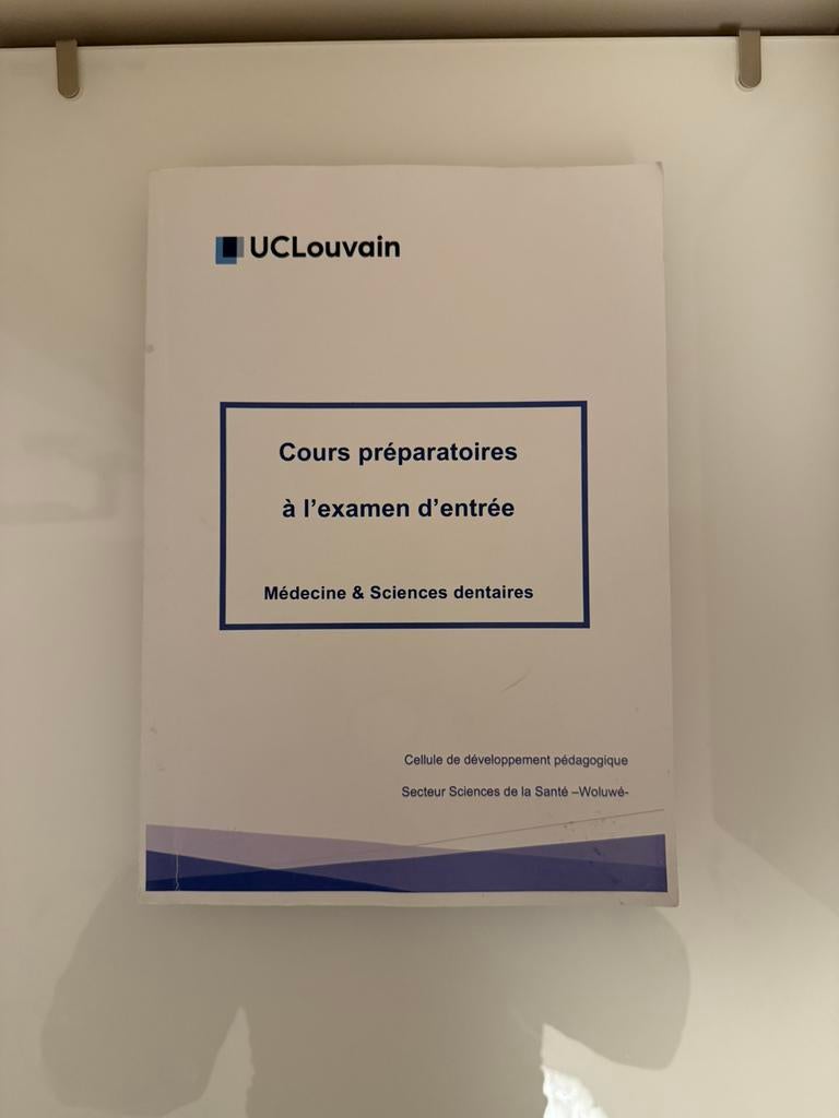Livre préparatoire à l’examen d’entrée, Enlèvement ou Envoi, Comme neuf