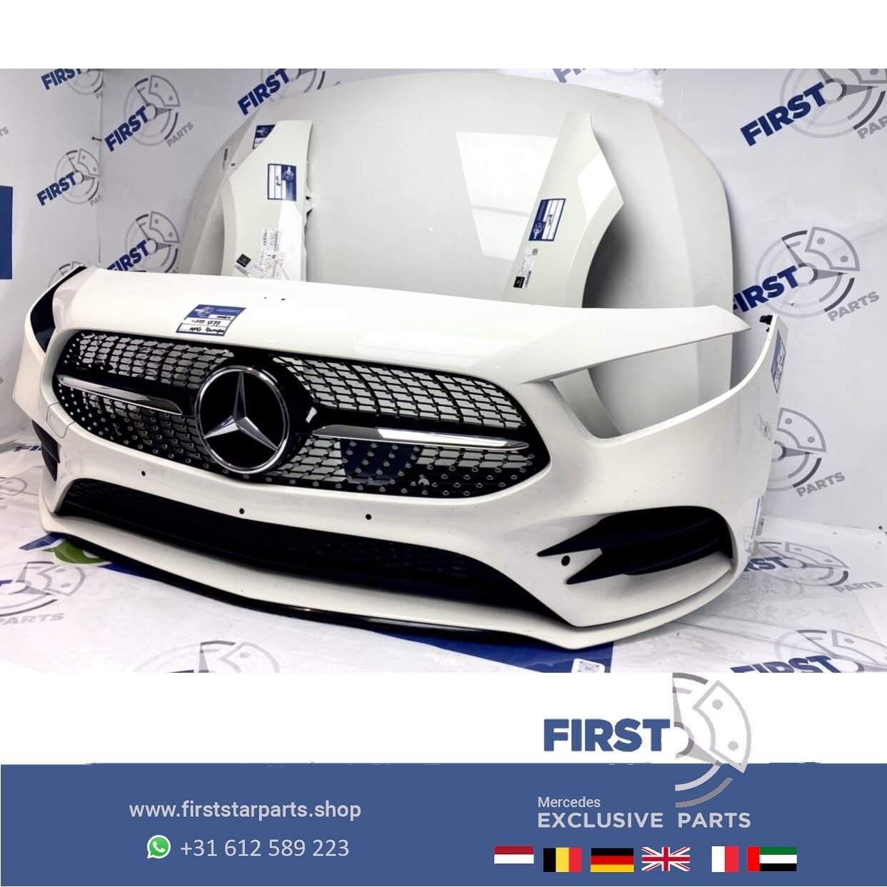 W177 V177 AMG LINE VOORKOP WIT Mercedes A Klasse 2018-2024 O, Gebruikt, -, Voor, Ophalen of Verzenden