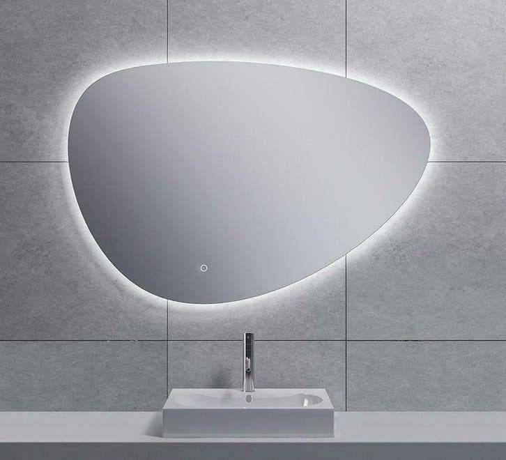 Miroir de salle de bain ovale  | Éclairage LED et tact, Enlèvement ou Envoi, Douche