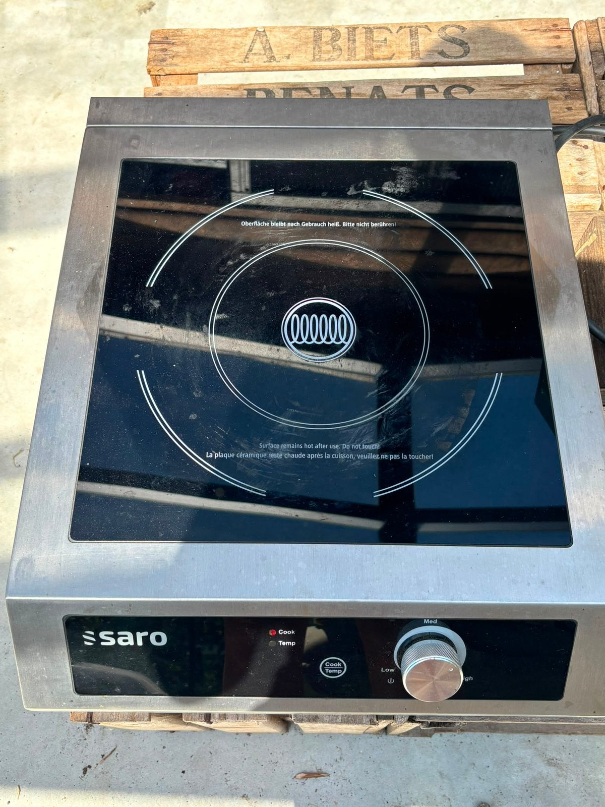 SARO professionele inductiekookplaat – 1 pits – horeca, Ophalen, Zo goed als nieuw, Inductie