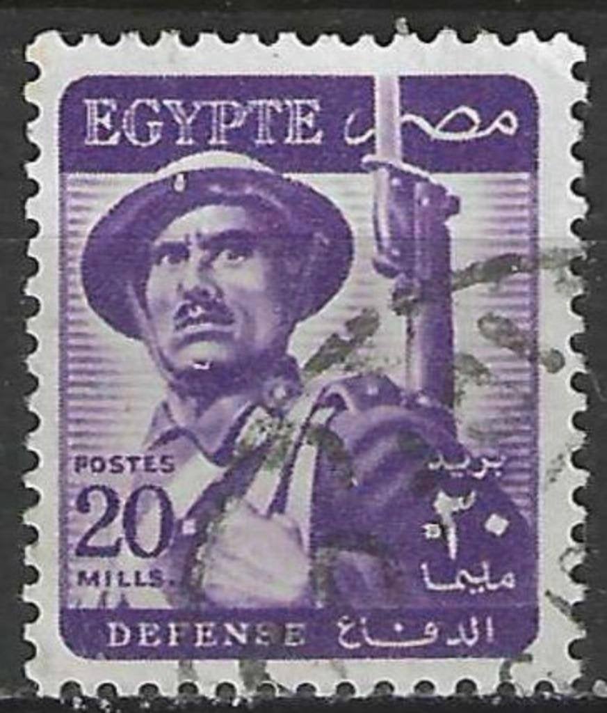 Egypte 1953/1956 - Yvert 318 - Soldaat - 20 m. (ST), Postzegels en Munten, Postzegels | Afrika, Verzenden, Egypte, Gestempeld