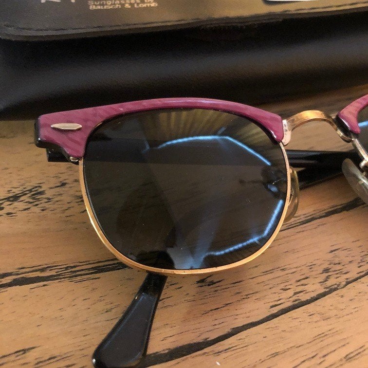 Vintage B&L Ray-ban Clubmaster pink W0376 zonnebril Club2, Enlèvement ou Envoi, Rose, Utilisé, Ray-Ban