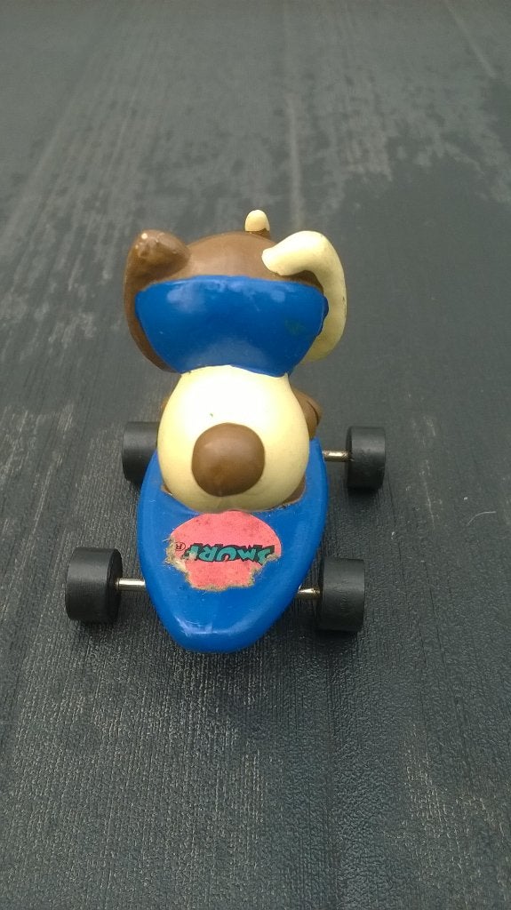 Chien des Schtroumpfs sur skateboard Hardee’s, Enlèvement ou Envoi, Utilisé, Autres Schtroumpfs, Poupée, Figurine ou Peluche