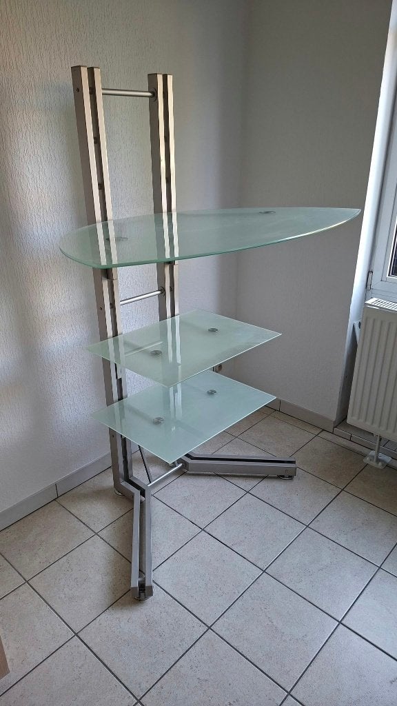 meuble tv 3 plateaux réglables, Maison & Meubles, Enlèvement, Utilisé, Verre, Moderne