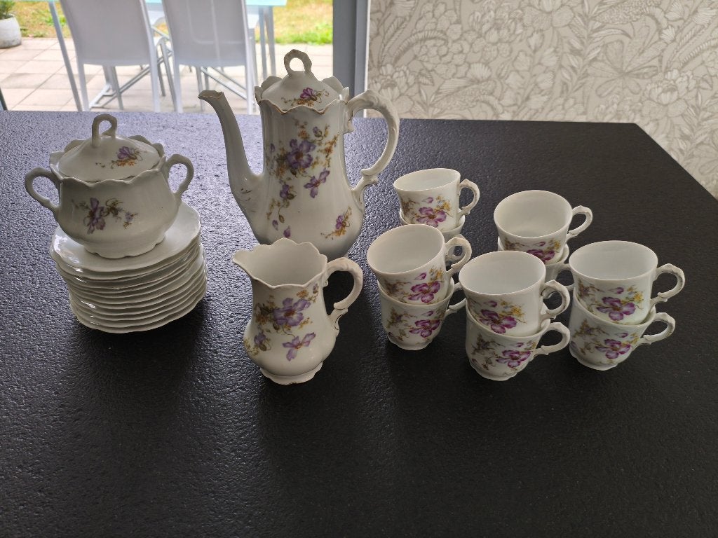 Vintage porseleinen theeservies, Antiquités & Art, Antiquités | Services (vaisselle) complet, Enlèvement