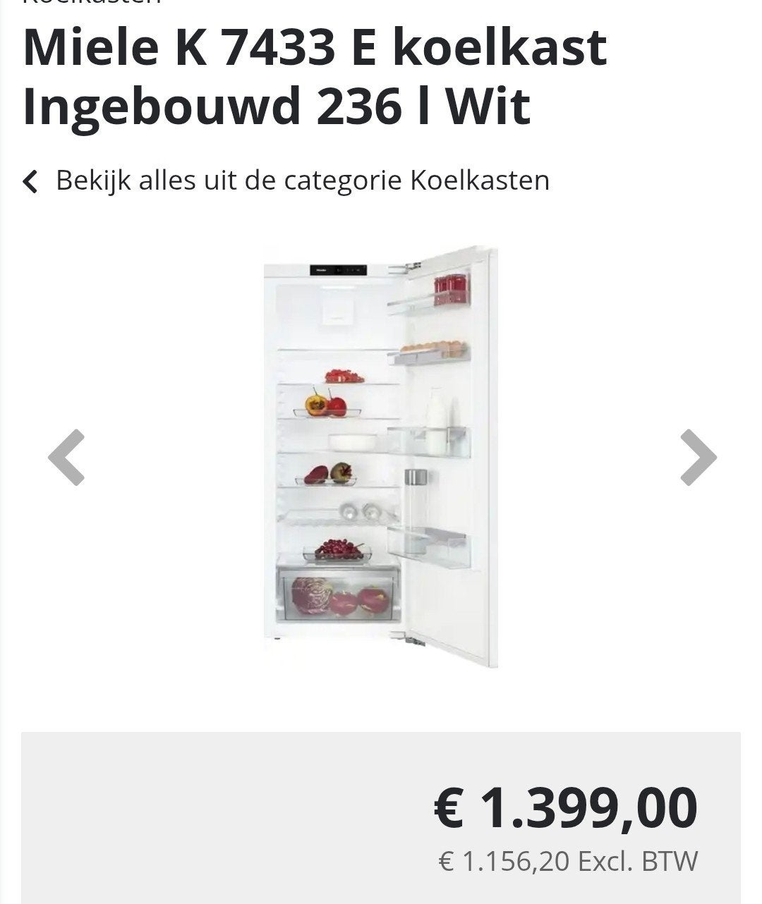 Miele 140cm New, Ophalen