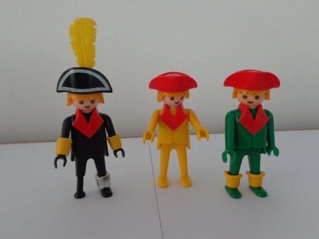 Playmobil Pirate - Lot de 3 pirates vintage  1974, Pirates, Gebruikt, Losse onderdelen, Ophalen of Verzenden