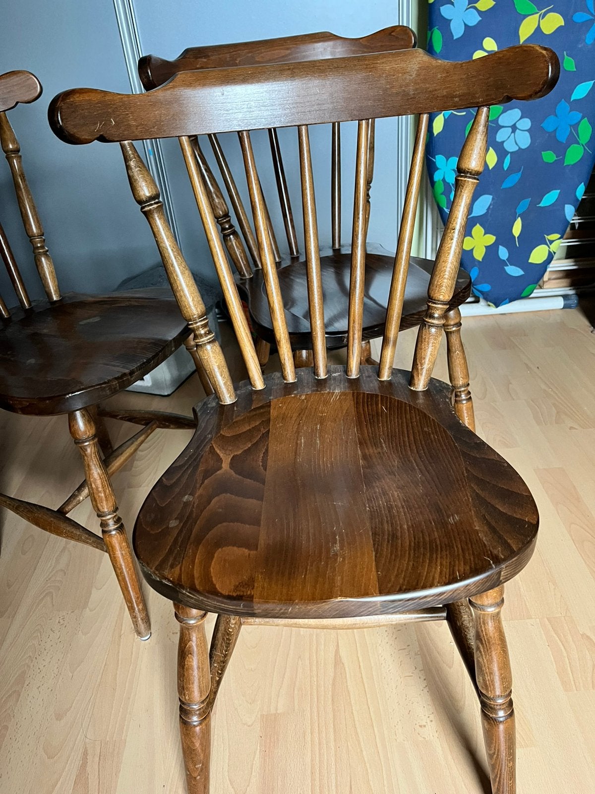 Houten stoelen, Ophalen, Gebruikt, Bruin, Vier