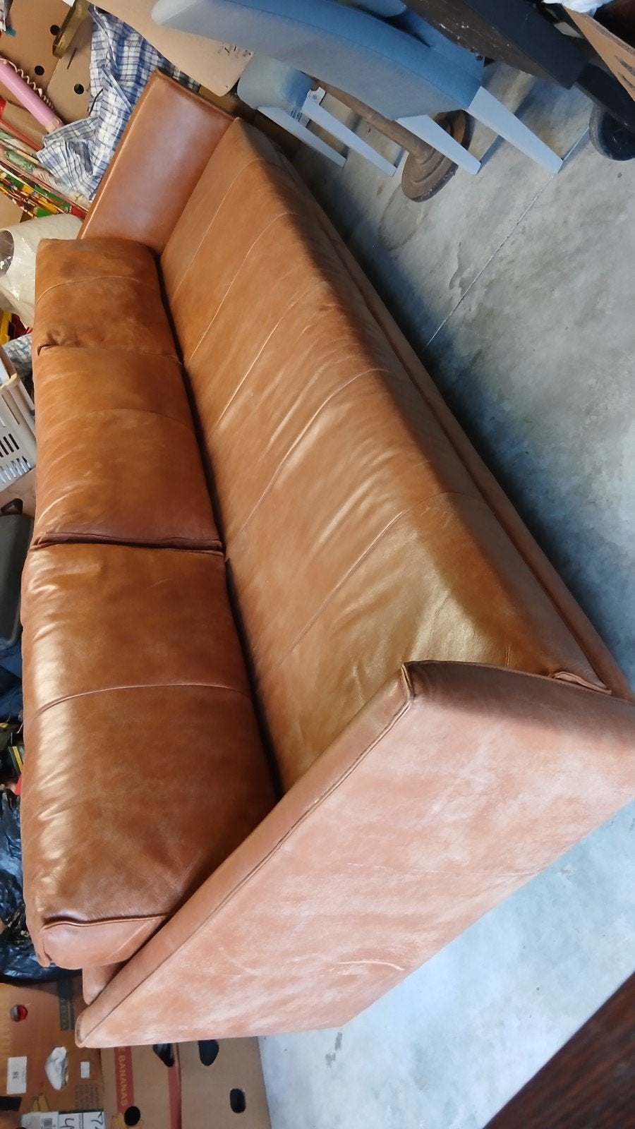 chaise cocnac en cuir aspect vintage 5 personnes, 300 cm ou plus, Banc droit, Enlèvement, Utilisé