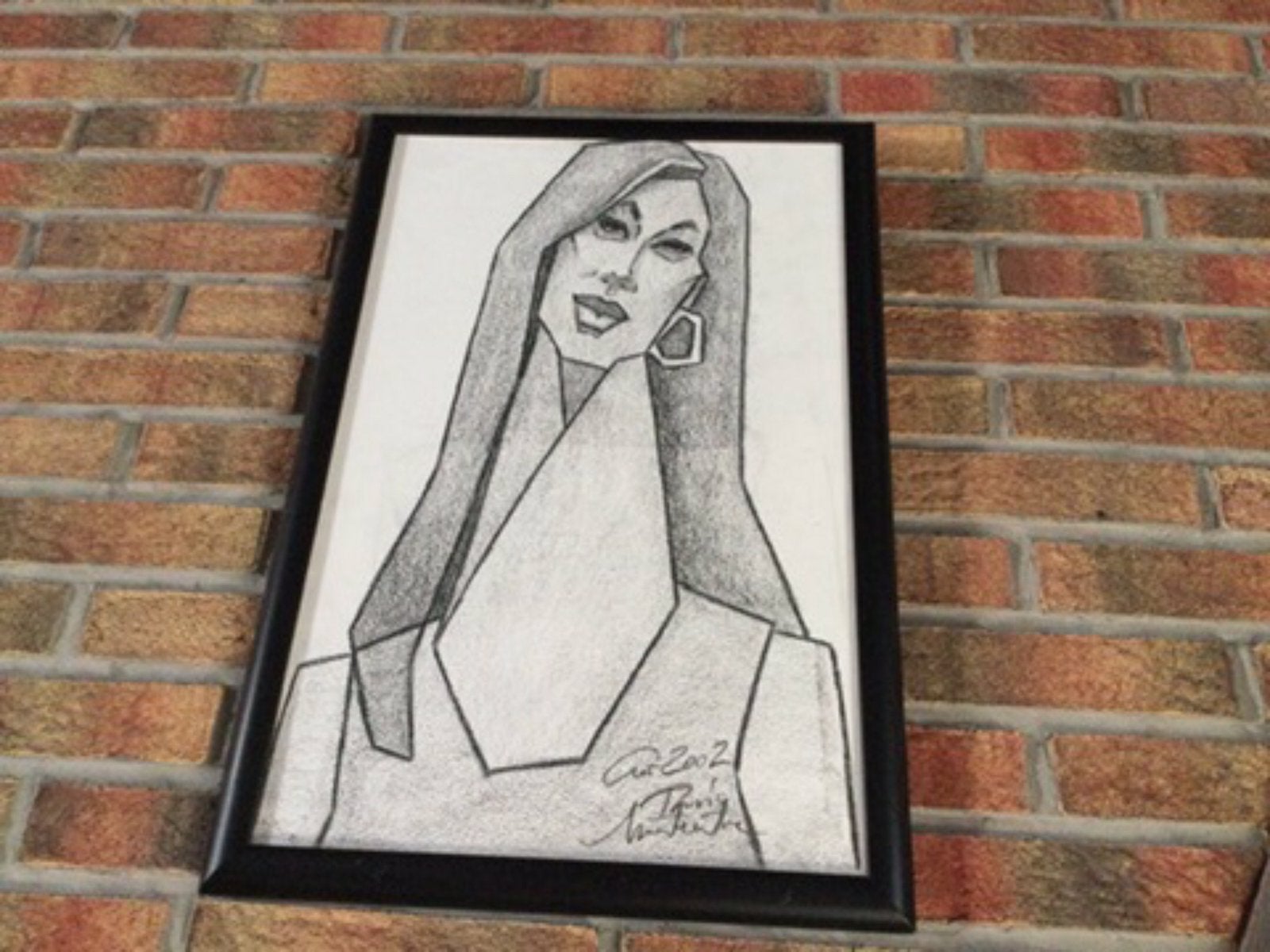 Fusain signé 60/30 cm prix 50€, Enlèvement ou Envoi, Signé