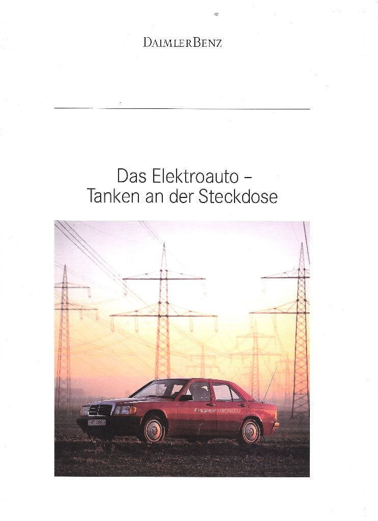 MERCEDES "DAS ELEKTROAUTO",  1991, Livres, Autos | Brochures & Magazines, Enlèvement ou Envoi, Comme neuf, Mercedes