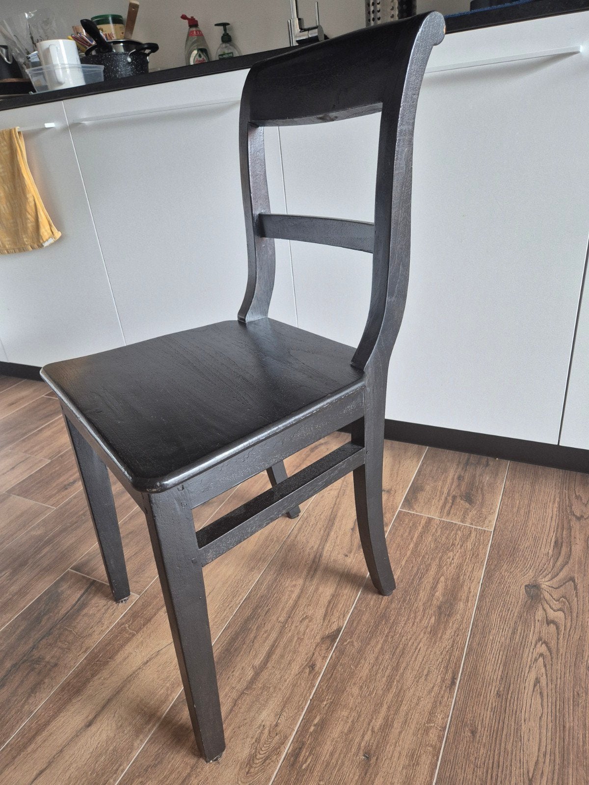 Zwarte stoelen teakhout, Huis en Inrichting, Ophalen