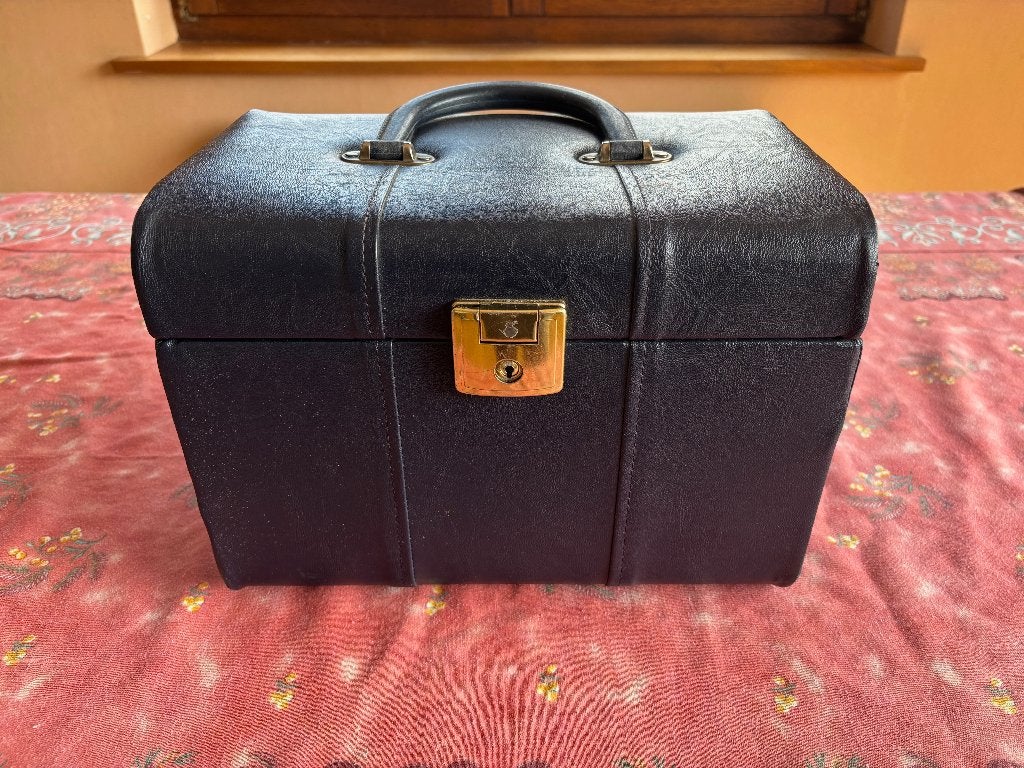 Vanity case vintage, Enlèvement, Utilisé, Noir, Rigide