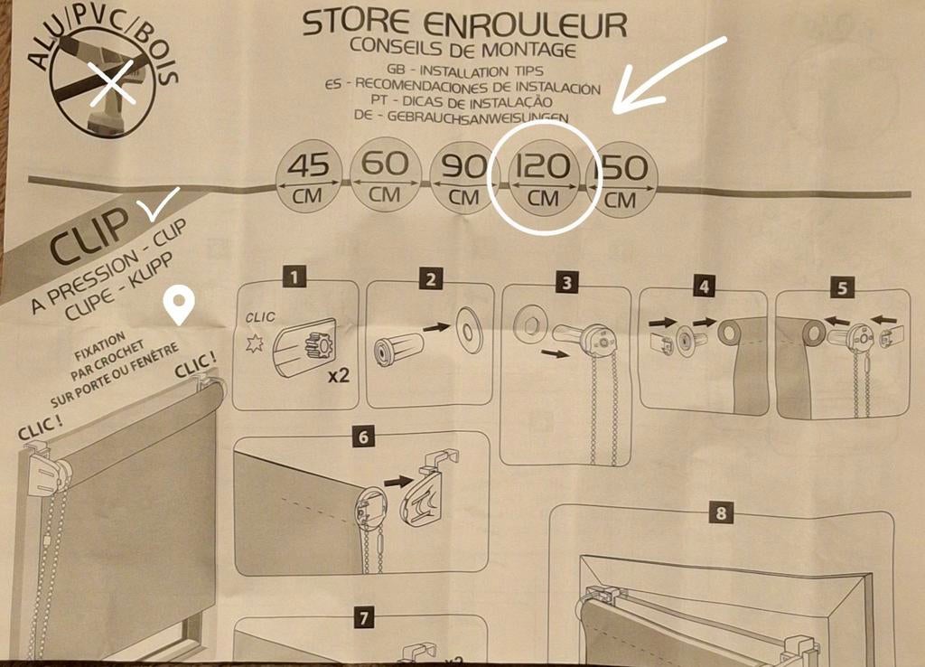 Store occultant pour porte ou fenêtre, Neuf, Gris, Enlèvement ou Envoi, 100 à 150 cm