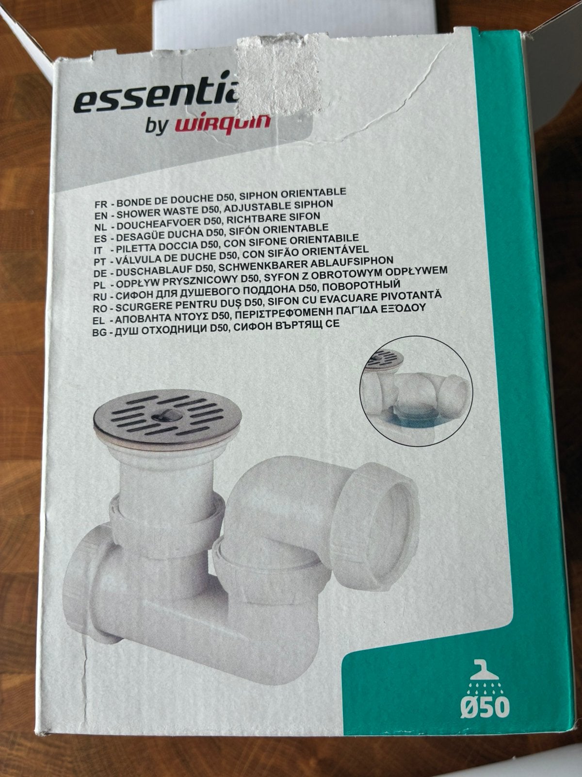 Wirquin douchesifon draaibaar ø50 mm, Enlèvement, Comme neuf