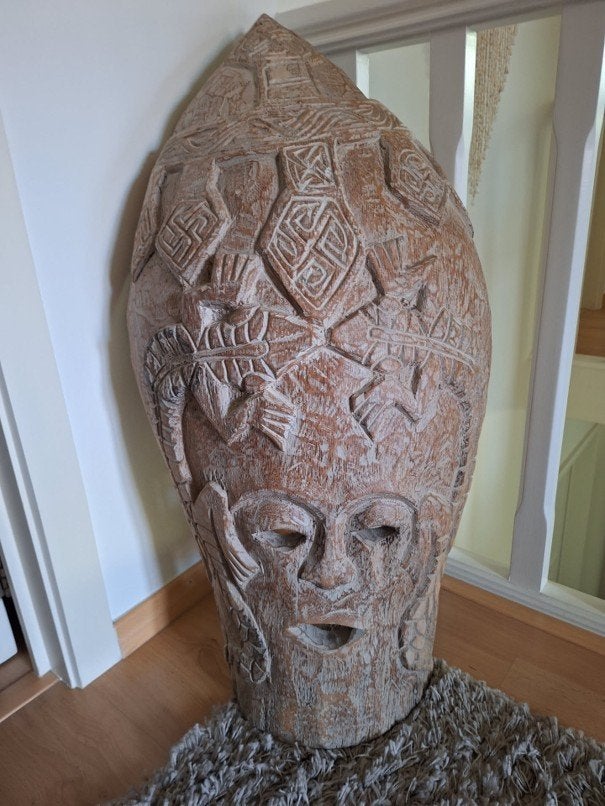 masker, Antiek en Kunst, Masker, 93 cm, Handgemaakt, Ophalen