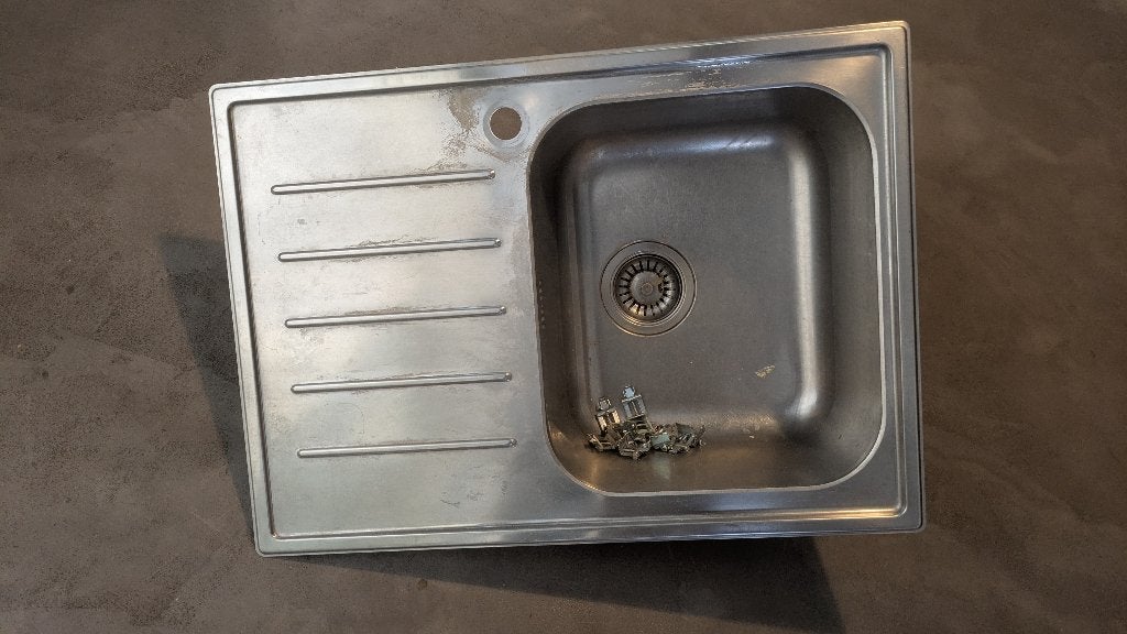 Evier + bonde, Huis en Inrichting, Keuken | Keukenelementen, Ophalen, Gebruikt, Overige kleuren, 50 tot 100 cm