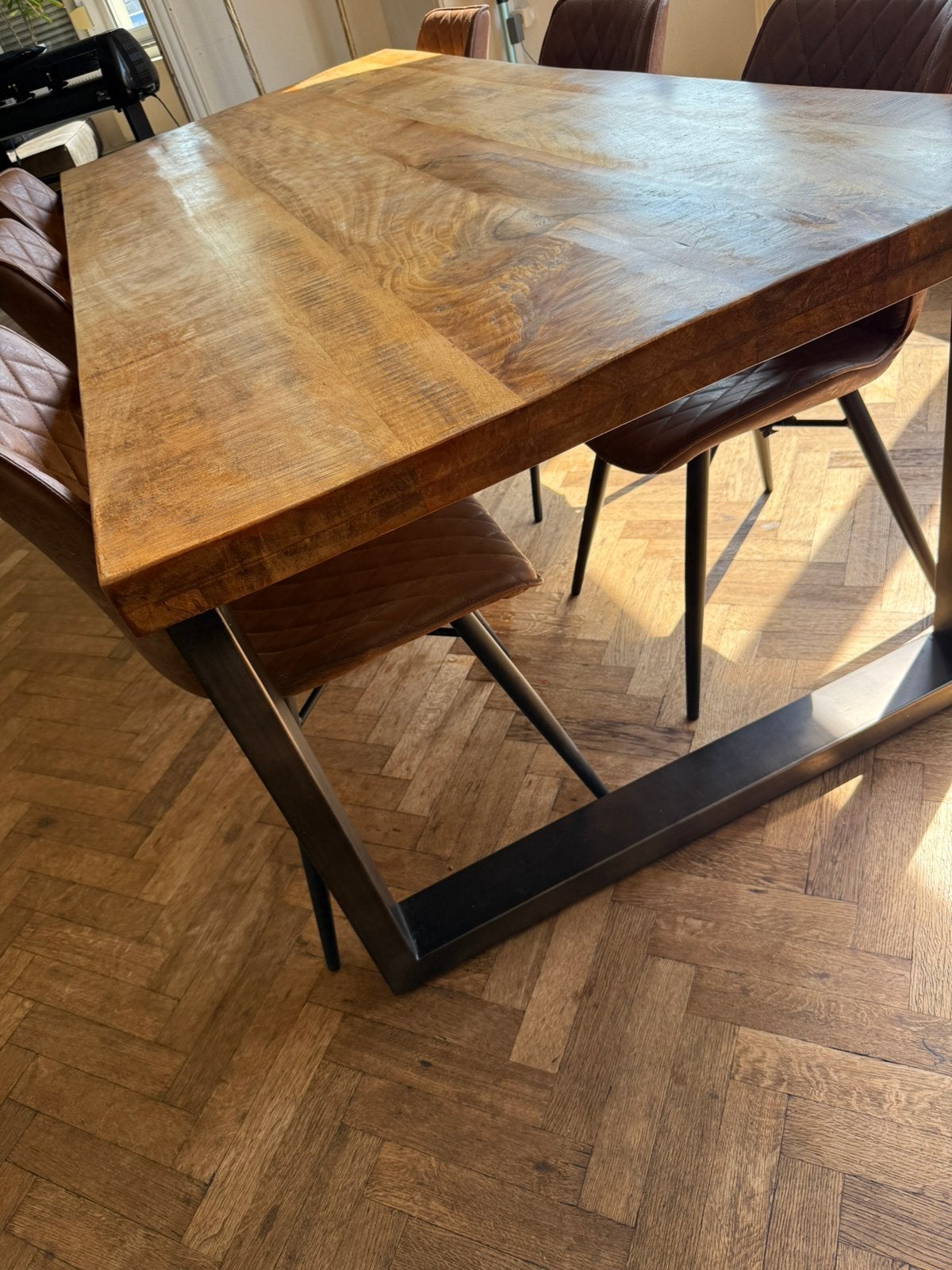 Ensemble salle à manger, Bois massif & métal, Maison & Meubles, Armoires | Mobilier de télévision, Comme neuf, Autres matériaux