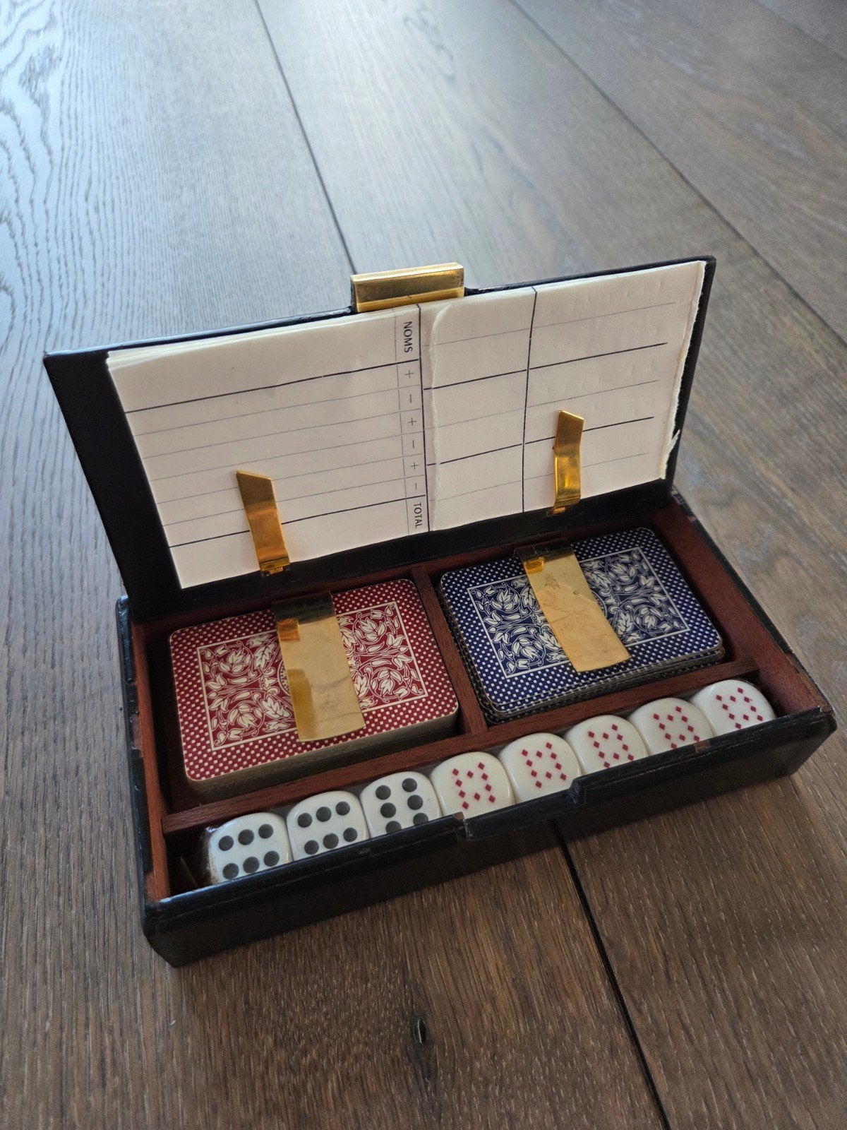 Ensemble de bridge et de jeu vintage en cuir Longchamp (Coff, Enlèvement