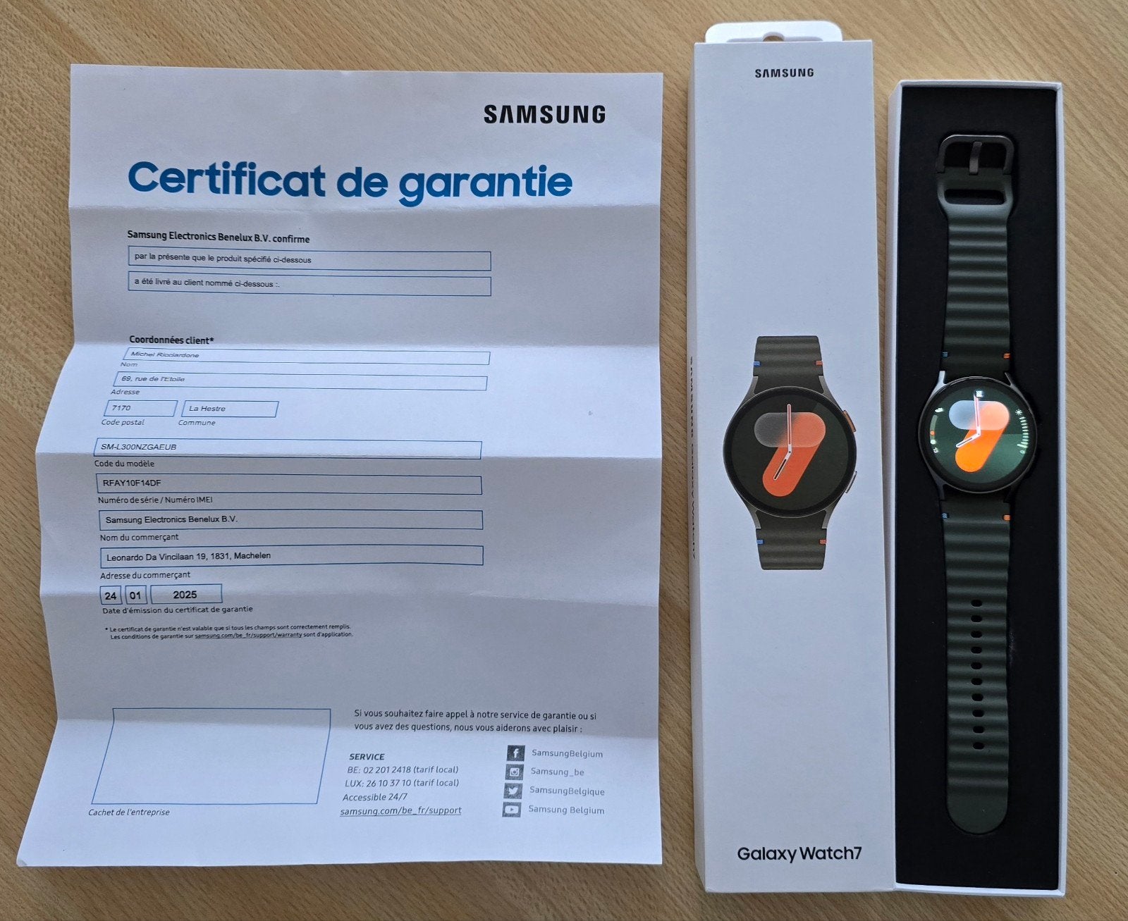 Samsung Watch 7 40 mm - Nieuwstaat - Garantie - 0495049494, Handtassen en Accessoires, Smartwatches, Ophalen