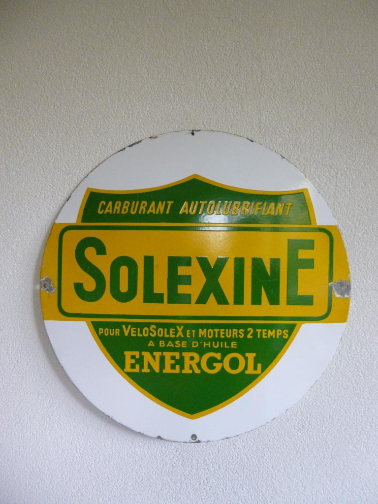 PLAQUE EMAILLE«SOLEXINE HUILE ENERGOL» DES ANNÉES 50/60, Collections, Marques & Objets publicitaires, Utilisé, Panneau publicitaire