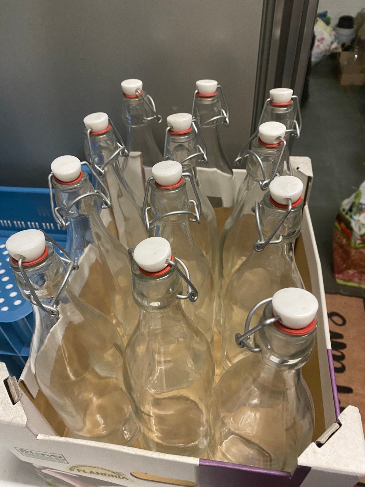 Set van 12 inmaakflessen met beugel, Ophalen, Zo goed als nieuw