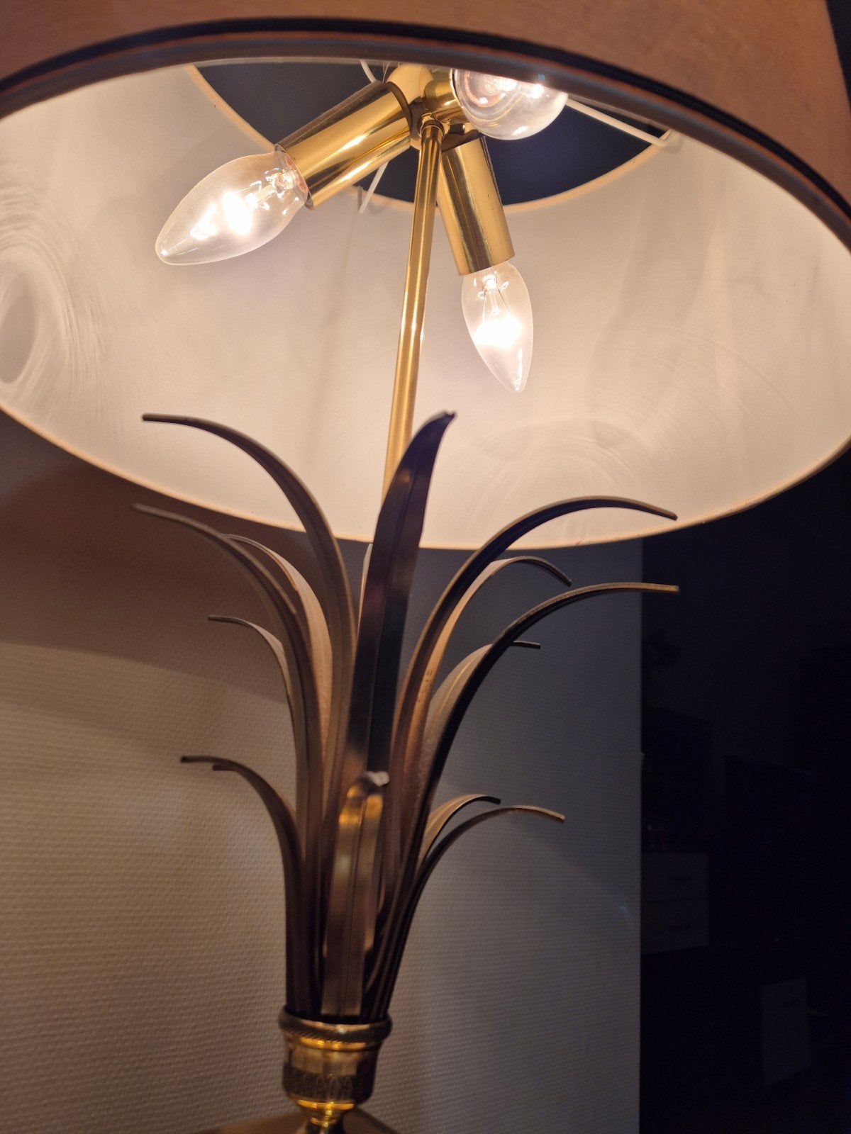 lampe vintage annanas, Enlèvement, Métal, Doré
