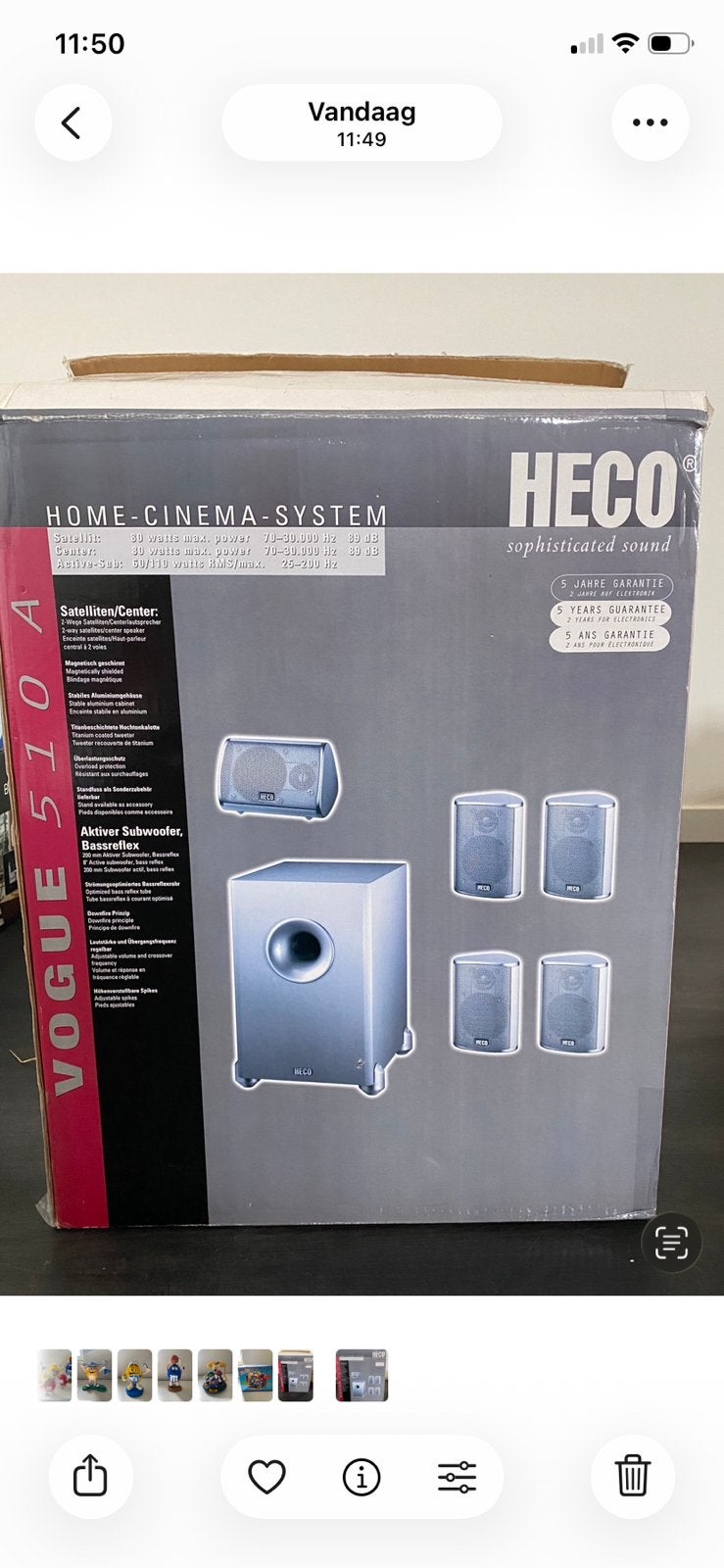 HECO Vogue 5.1 A Home Cinema surround speakerset + subwoofer, Enlèvement, Utilisé