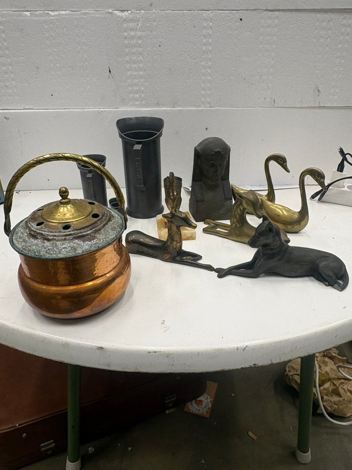 Lot messing en koper en tin beeldjes, Ophalen of Verzenden, Koper