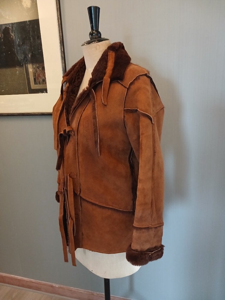 Veste en peau de mouton, Brun, Porté, Taille 46 (S) ou plus petite, V.Couture