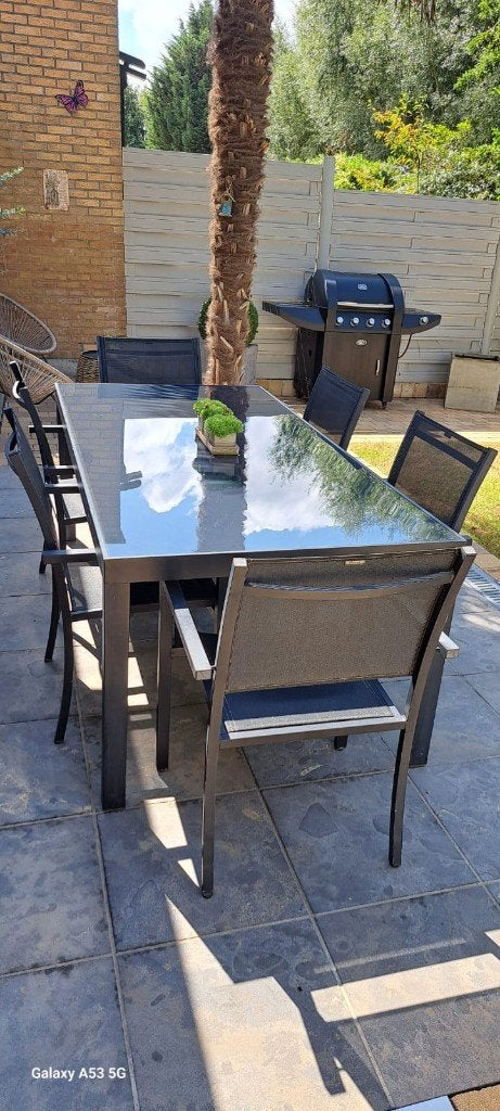 Tuinset vinci, Ophalen, Gebruikt, 6 zitplaatsen, Aluminium