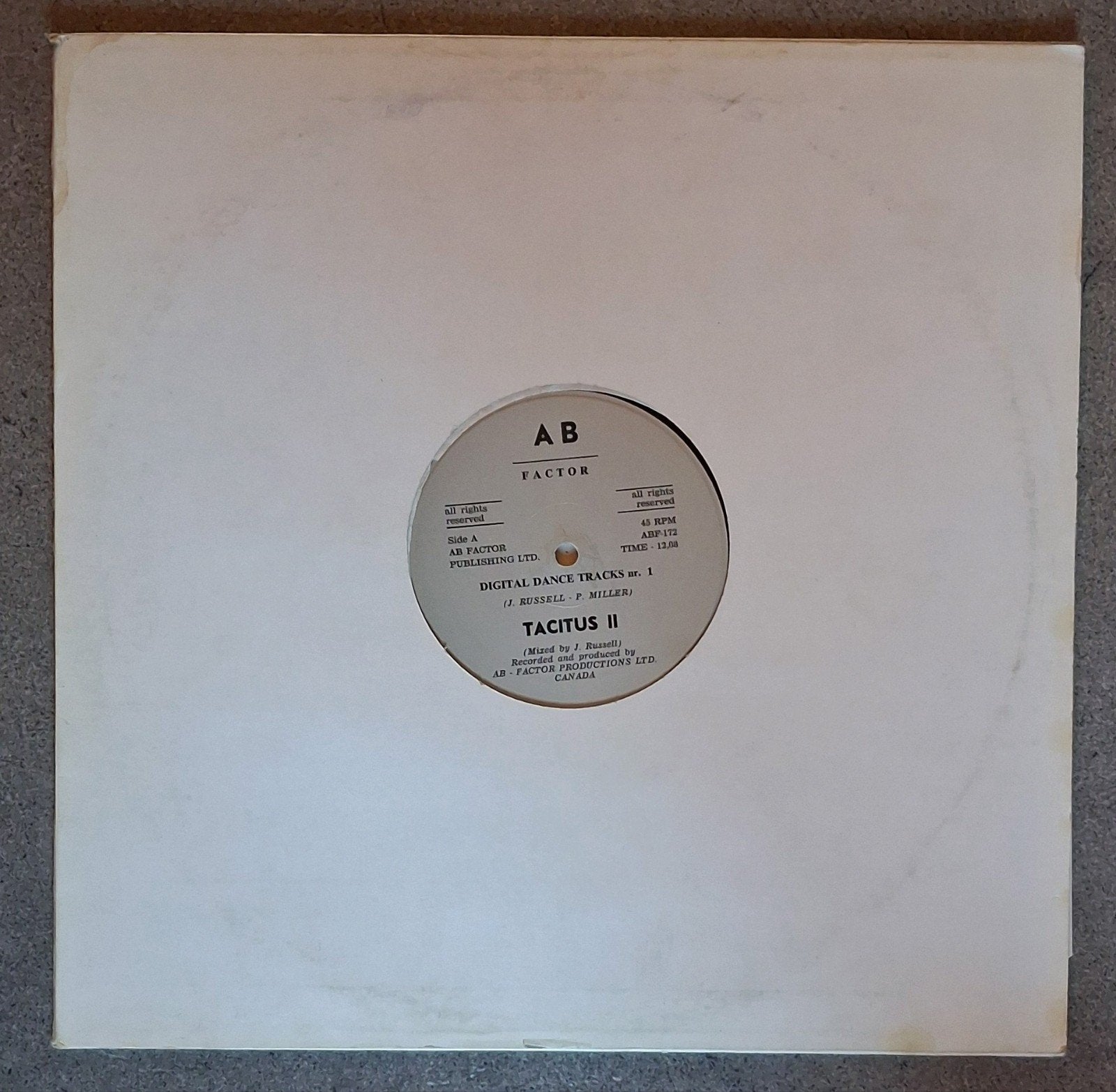 Tacitus II - Digital Dance Tracks Nr. 1 (12"), Enlèvement ou Envoi