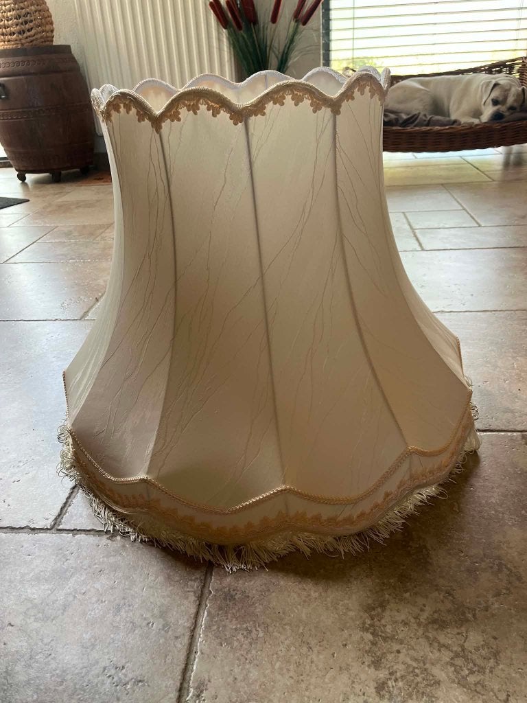 Prachtige retro lampenkap, Ophalen, Overige typen, Beige, Rond