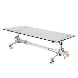 Salontafel Eichholtz Sullivan Massief aluminium / glasplaat, Ophalen
