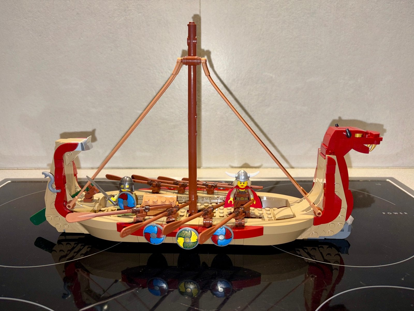 Longship viking Lego MOC (Drakkar) comme neuf, Enlèvement ou Envoi, Comme neuf, Lego, Pirates