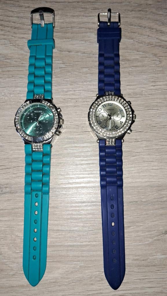 Horloges ERNEST (blauw) & ACCESS (mint) met siliconen bandje, Ophalen of Verzenden