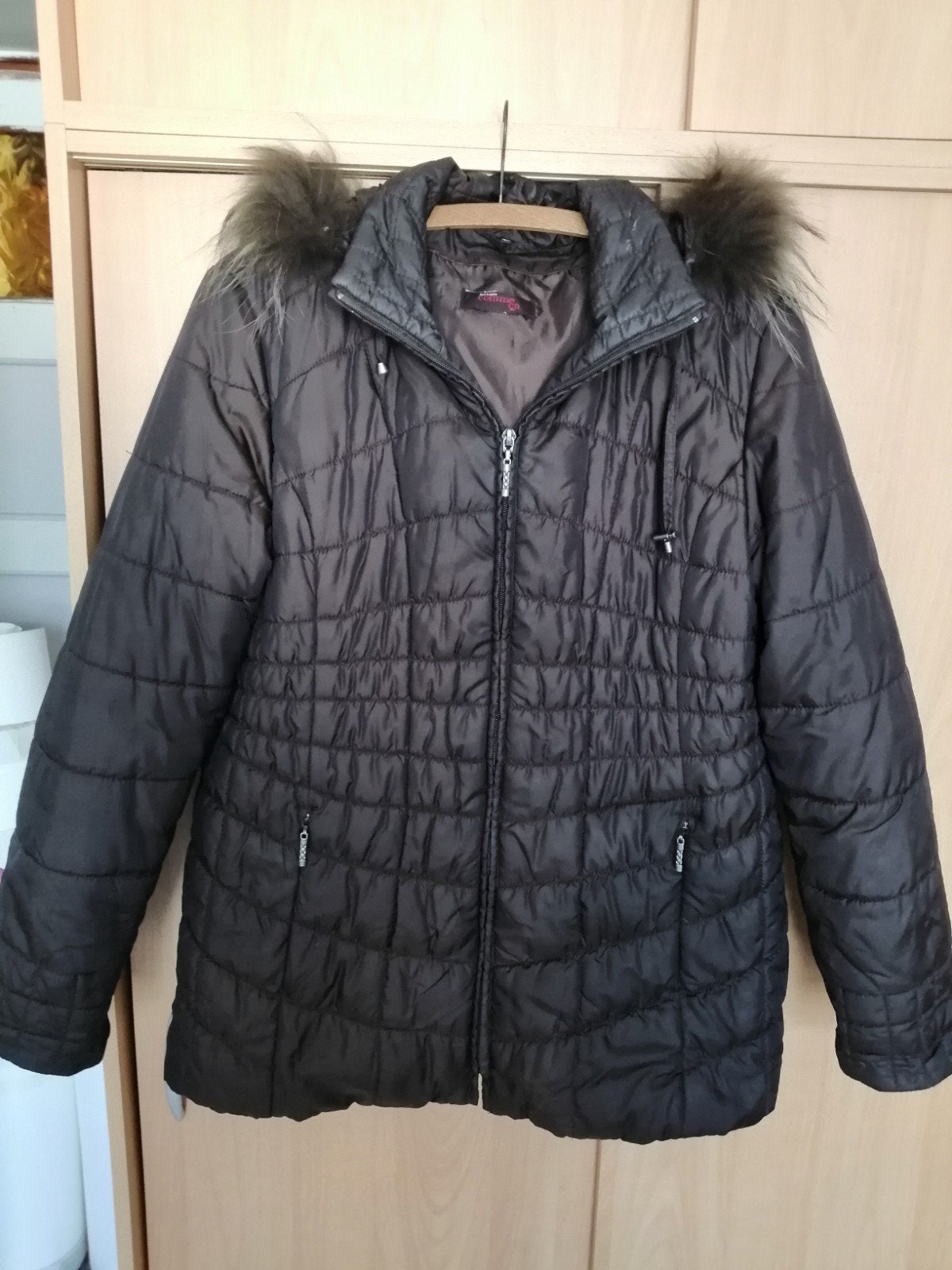 warme winterjas dames maat 42, in prima staat, Enlèvement, Taille 42/44 (L), Brun