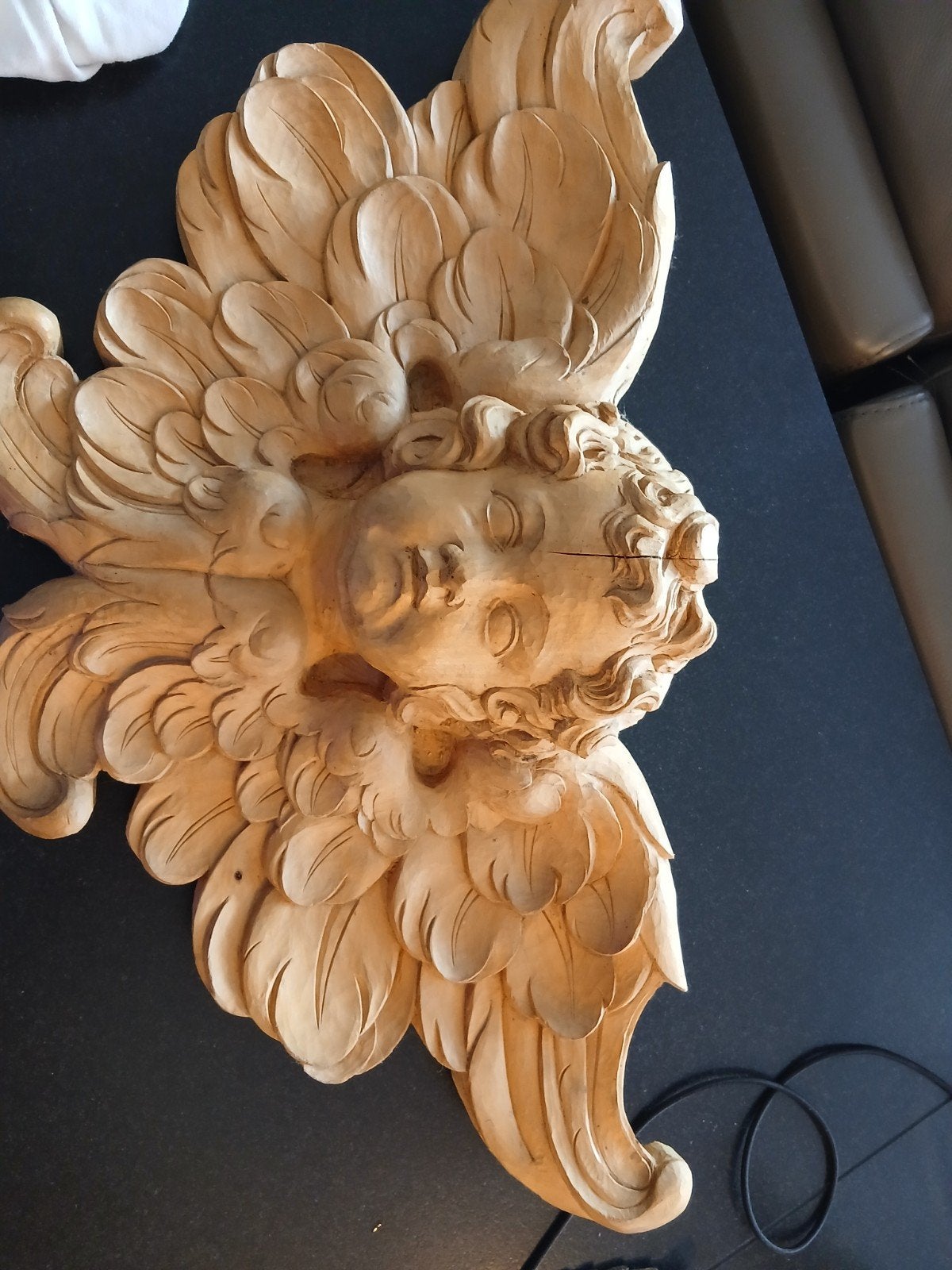 ornament engel houtsnijwerk, Ophalen of Verzenden