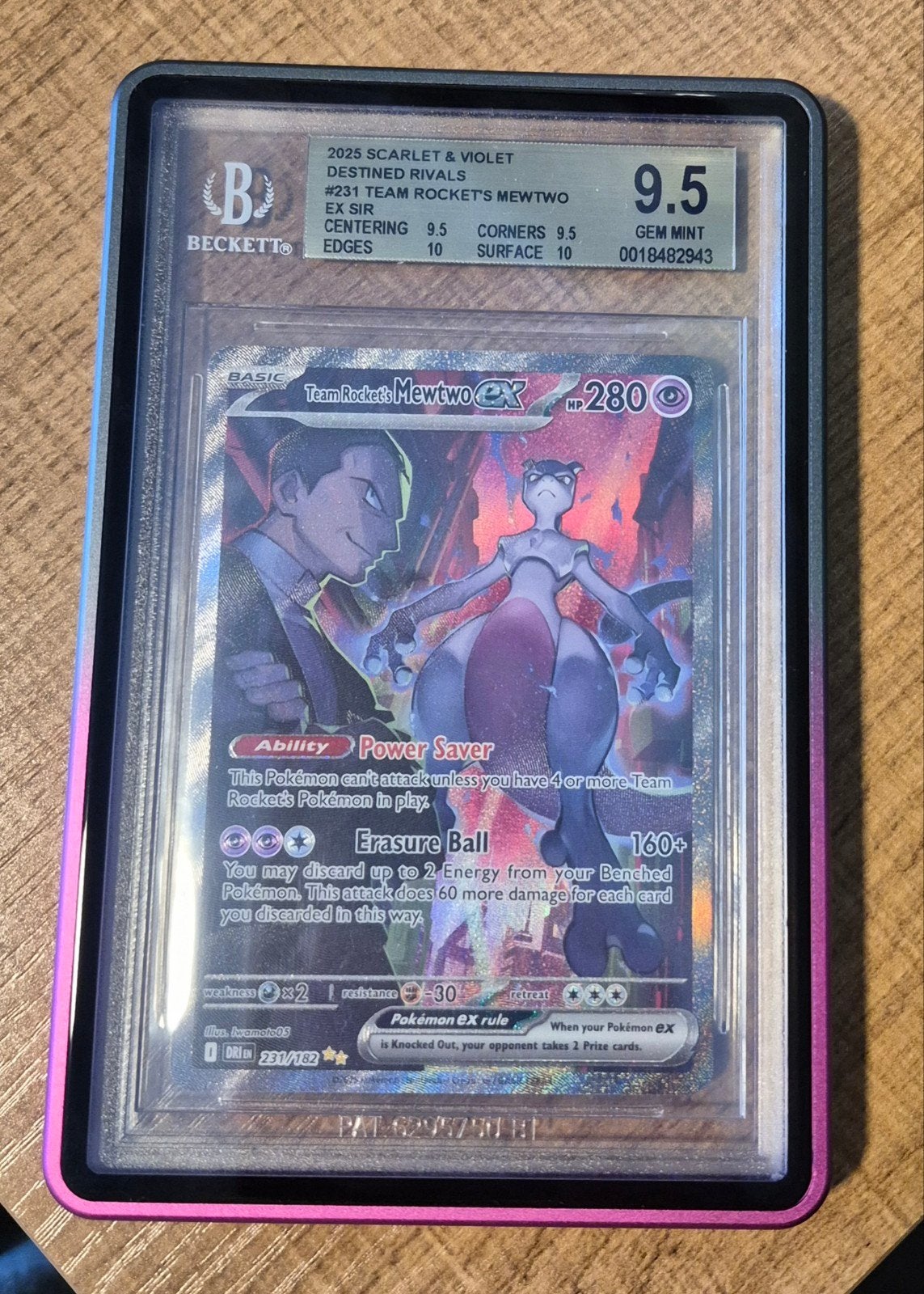 Mewtwo ex 231 BGS 9.5, Enlèvement