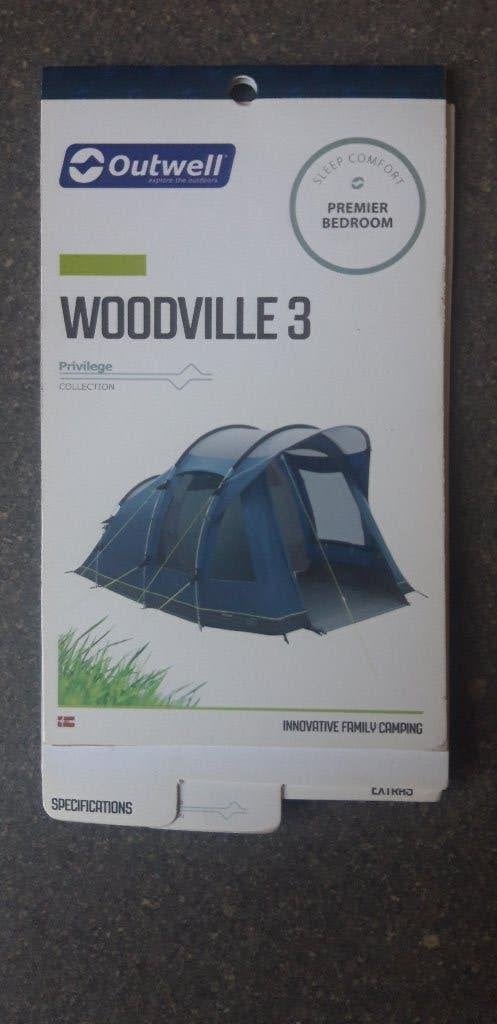 Outwell Tent Woodville 3, Caravans en Kamperen, Ophalen, Gebruikt, Tot en met 3