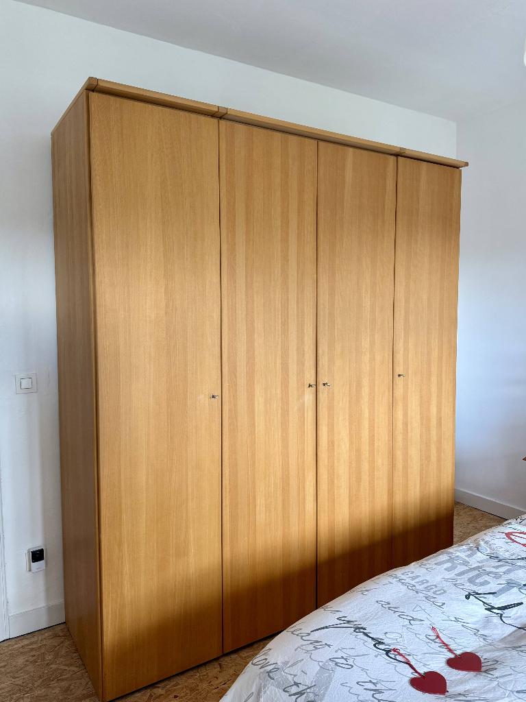 Grote eiken kledingkast, Huis en Inrichting, Kasten | Kleerkasten, Gebruikt, 200 cm of meer, 200 cm of meer, 50 tot 75 cm, Met deur(en)