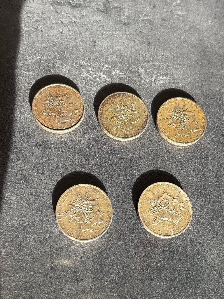 Oude munten setje, Ophalen, Frankrijk, Setje