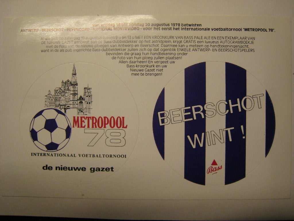 voetbal sticker  Beerschot 1978, Sport en Fitness, Voetbal, Verzenden, Zo goed als nieuw, Overige typen