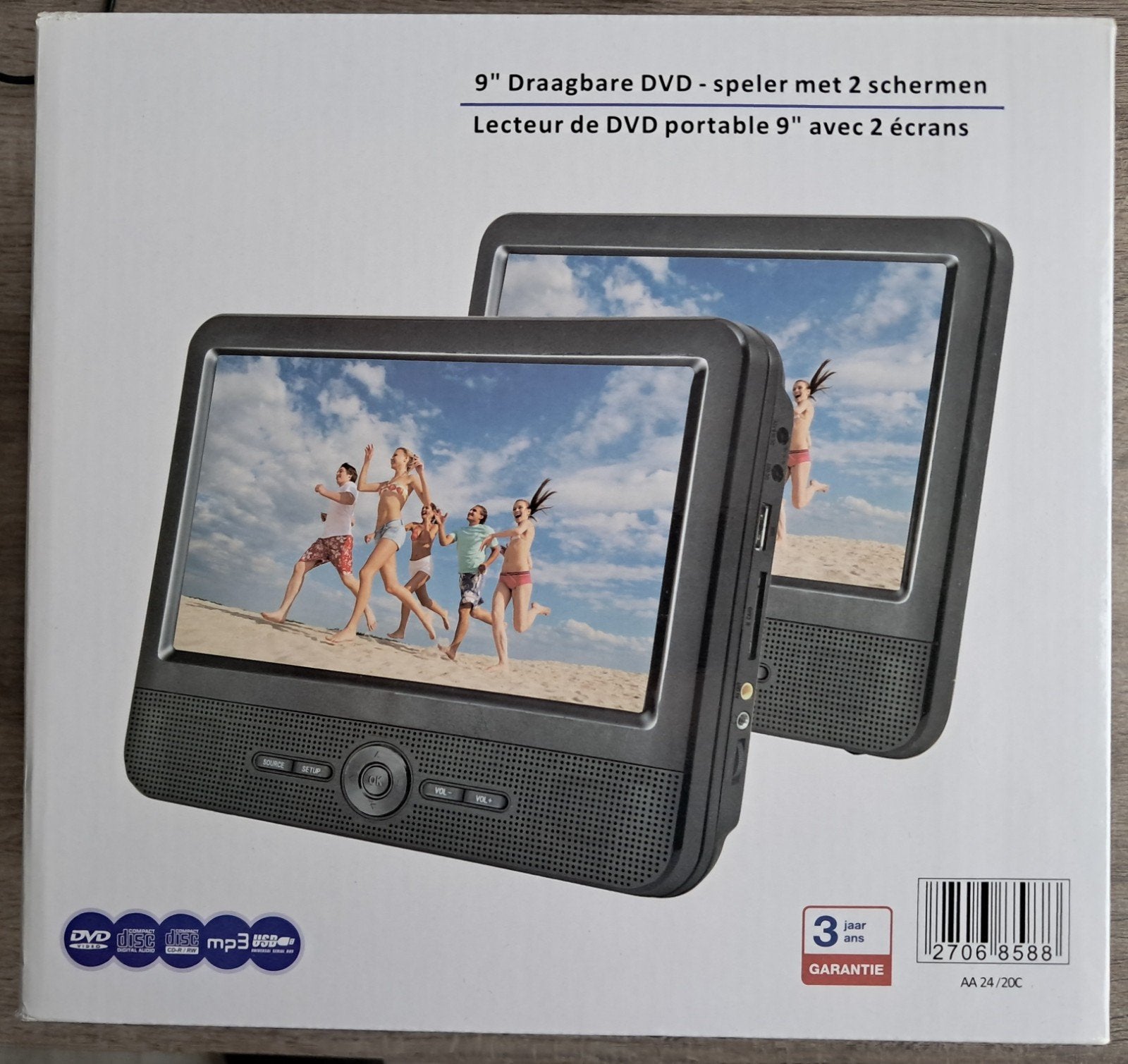 Lecteur DVD portable à 2 écrans, TV, Hi-fi & Vidéo, Lecteurs DVD, Autres marques, Enlèvement, Utilisé, Lecteur DVD