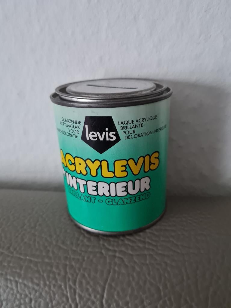 spaarpot in blik Levis, Verzamelen, Ophalen of Verzenden