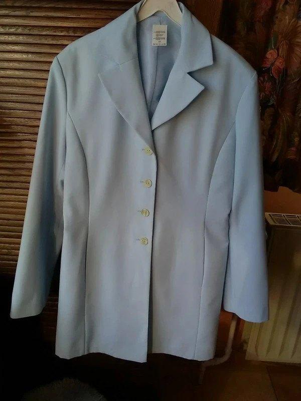 Veste blazer longue femme bleu ciel 40, Taille 38/40 (M), Enlèvement ou Envoi, Comme neuf, Pas de marque indiquée