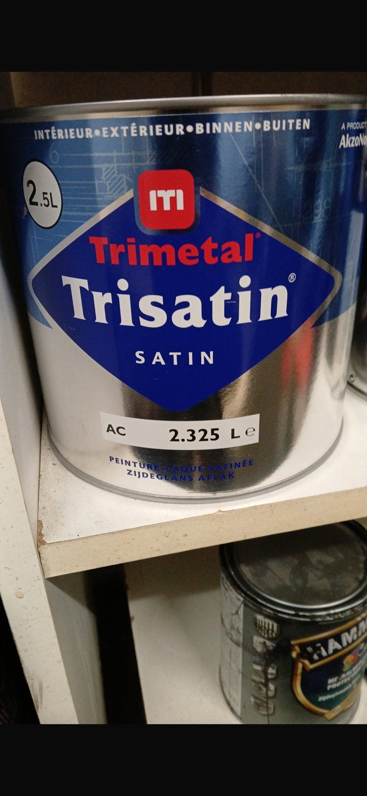 Trimetal trisatin lak, Doe-het-zelf en Bouw, Verf, Beits en Lak, Ophalen, Nieuw, Lak, Grijs