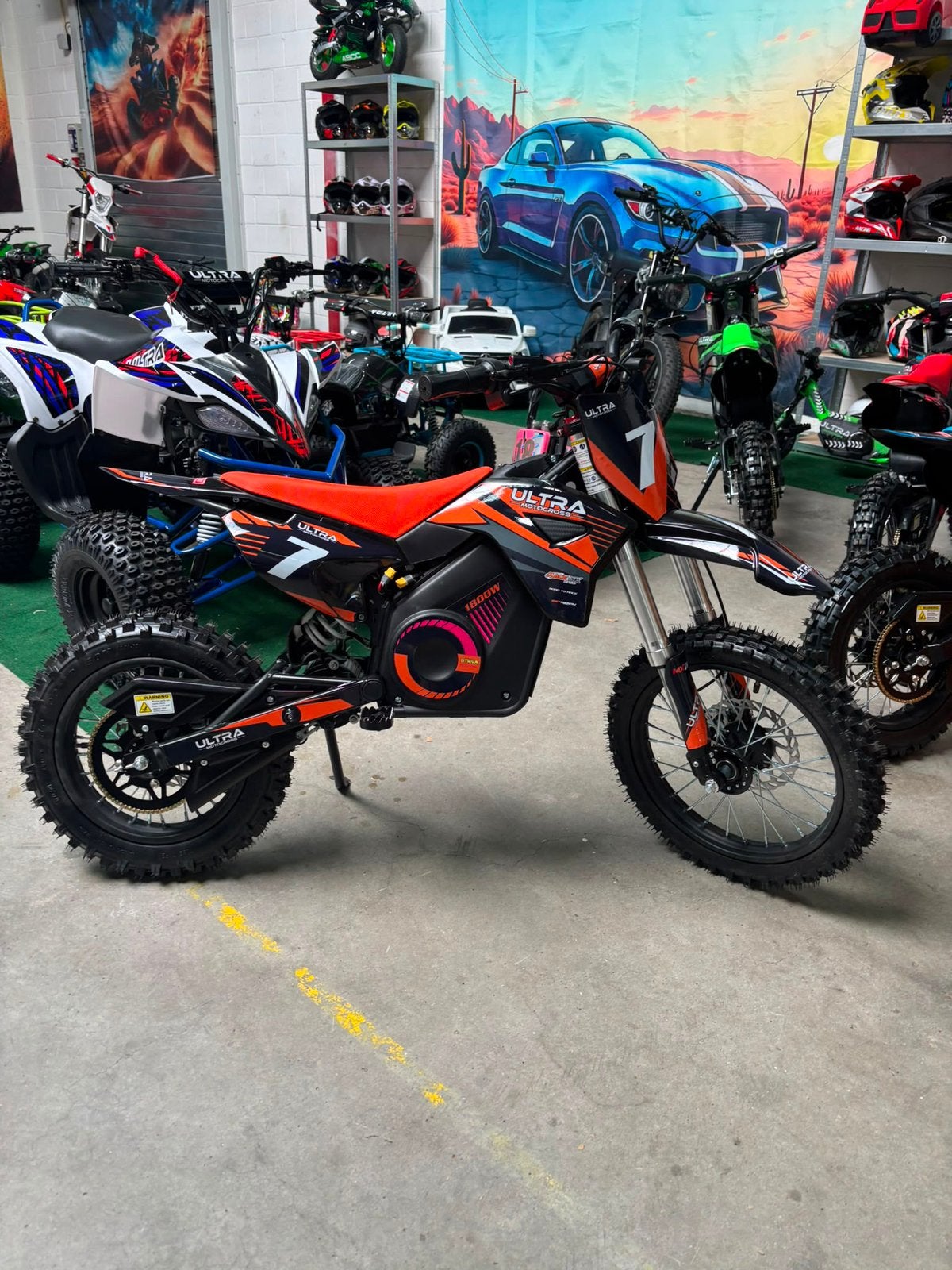 Nieuw Snelle Dirtbike Oranje Elektrisch 65km/h 1800W 48V, Ophalen of Verzenden, Nieuw